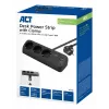 Régua de tomadas de secretária ACT com 3 tomadas Type-F, 30W Power Delivery, ligações USB Type-C/A, comprimento do cabo 1,5 metros