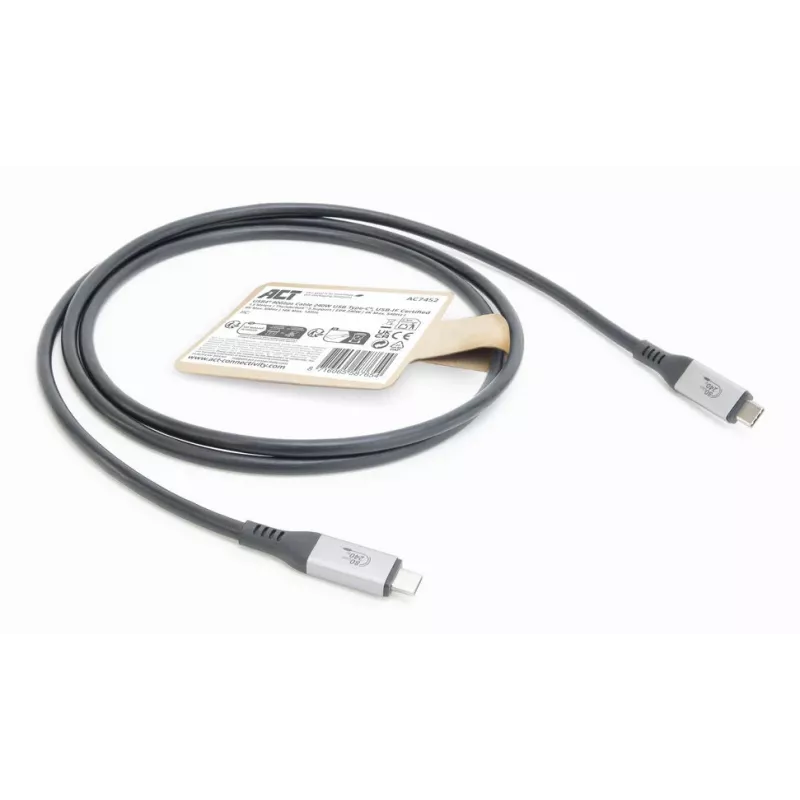 Cabo USB4 80Gbps Thunderbolt 5 ACT 240W USB Type-C, certificado USB-IF, 1,5 metros