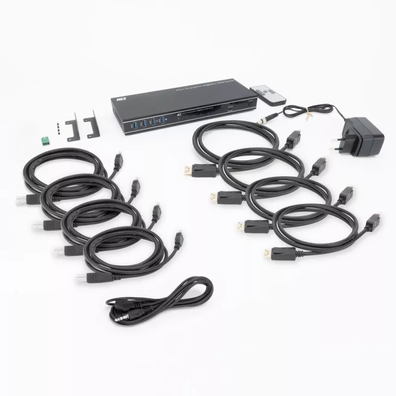 Comutador KVM ACT DisplayPort 4 portas 4K@60Hz