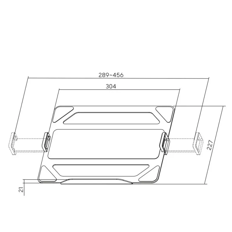 Prateleira universal ACT para portátil para braços de monitor, preto, aço, 29,5 cm (11,6 polegadas), 43,9 cm (17,3 polegadas), 9 kg, 75 x 75 mm