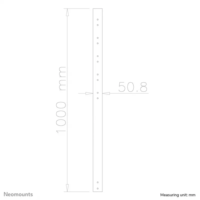 Neomounts FPMA-CP100 Vara de extensão para suporte de teto de TV - H 100 cm