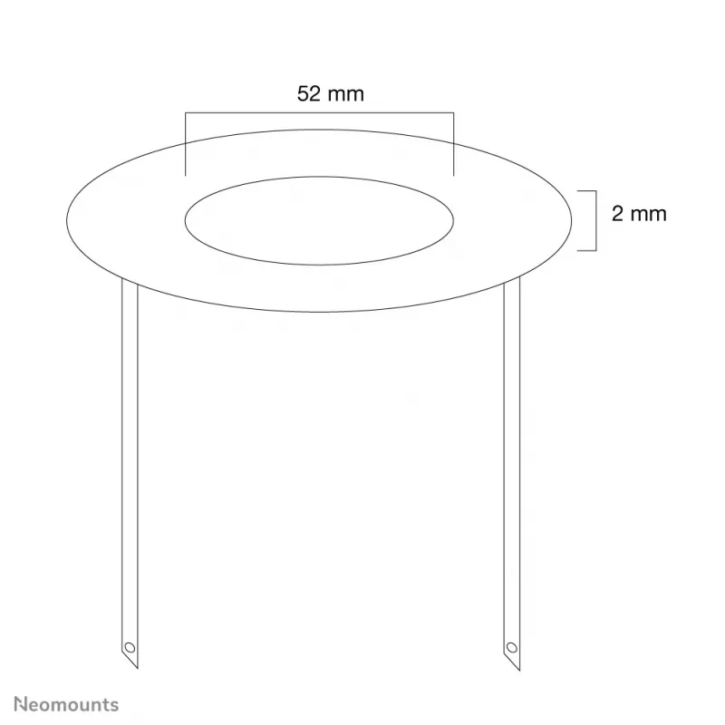 Neomounts FPMA-CRB5 Tampa de teto - diâm. 52 mm, preto, aço, teto, FPMA-C100, FPMA-C100SILVER, 2 mm, 5,2 cm