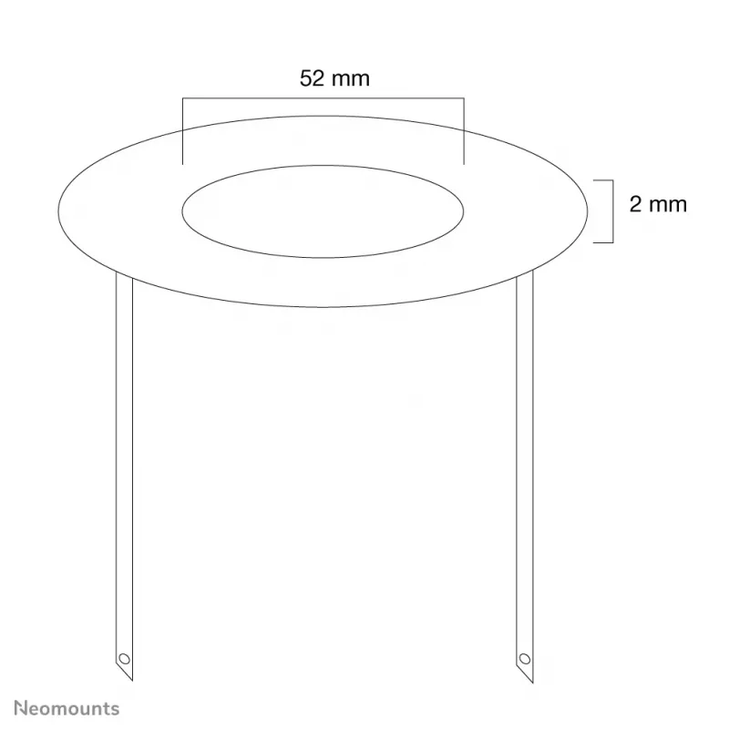 Neomounts FPMA-CRW5 Tampa de teto – diâm. 52 mm, branco, aço, teto, FPMA-C100, FPMA-C100SILVER, 2 mm, 5,2 cm