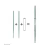 Neomounts FPMA-CPCONNECTSILVER Conector de mastro de extensão, prateado, aço, 50 kg, teto, 0 - 172 mm, 0 - 60 mm