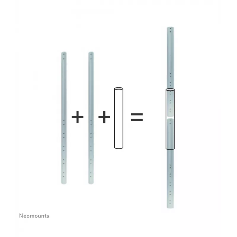 Neomounts FPMA-CPCONNECTSILVER Conector de mastro de extensão, prateado, aço, 50 kg, teto, 0 - 172 mm, 0 - 60 mm