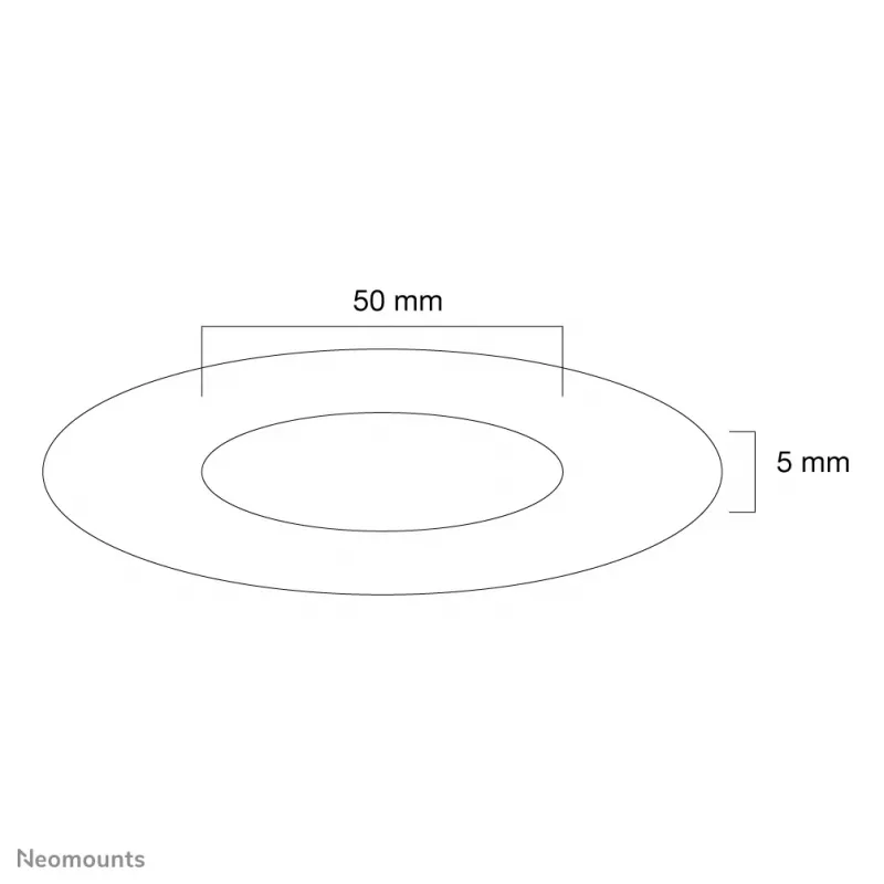Neomounts FPMA-CRB5HM Tampa de teto – diâmetro 50 mm, preto, plástico, montagem no teto, 5 mm, 5 cm, 1 unid.
