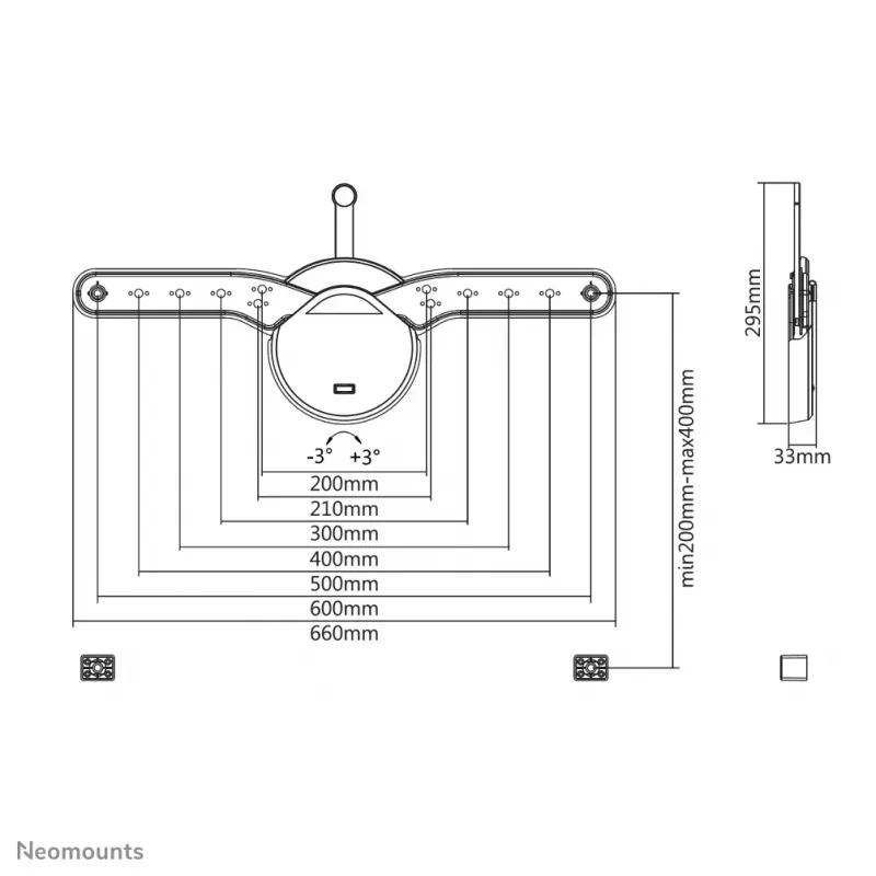 Neomounts OLED-W600Preto Suporte de parede para TV 32-70 polegadas – fixo