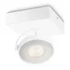 Foco LED de superfície Signify Philips Dimmable Clockwork 6,5W, 500 lm, 2700 K, IP20, branco