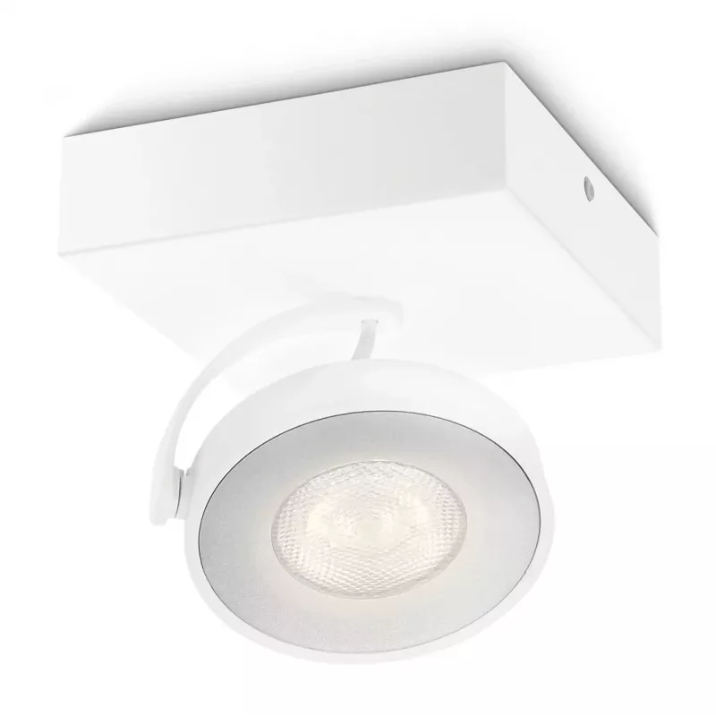 Foco LED de superfície Signify Philips Dimmable Clockwork 6,5W, 500 lm, 2700 K, IP20, branco