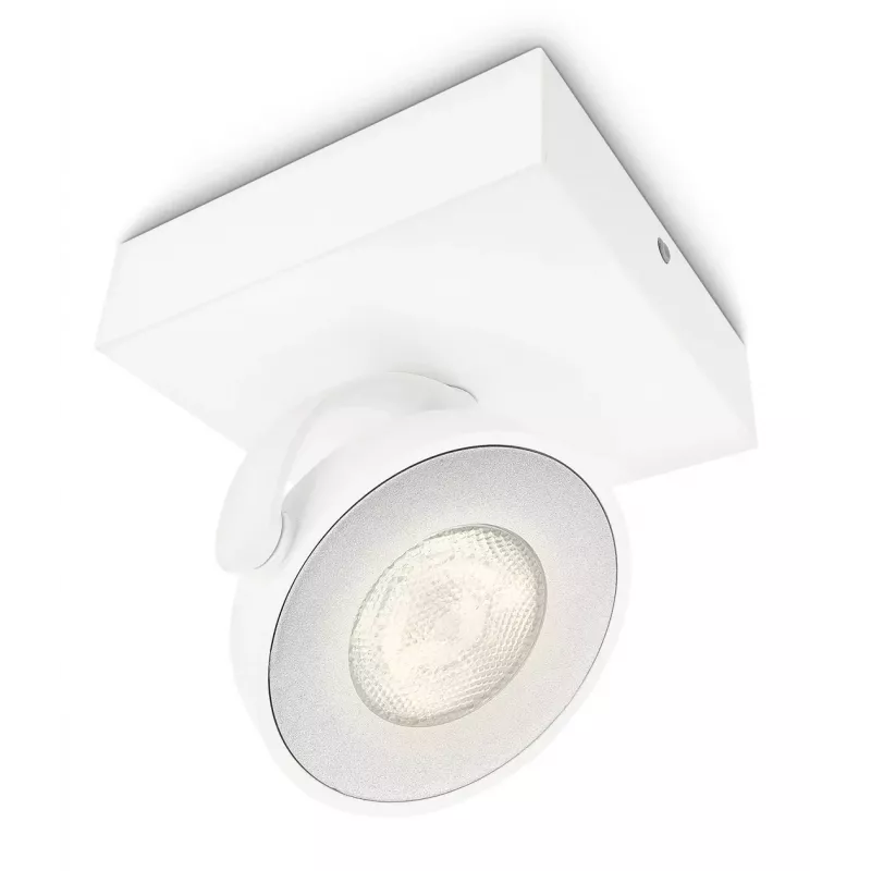 Foco LED de superfície Signify Philips Dimmable Clockwork 6,5W, 500 lm, 2700 K, IP20, branco