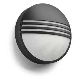 Aplique de parede exterior Philips myGarden 172963016 LED 6W, lâmpada não substituível, preto/branco, caixa em resina, 214×78 mm
