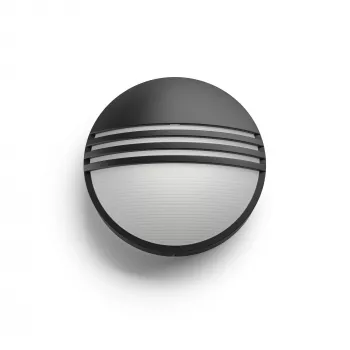 Aplique de parede exterior Philips myGarden 172963016 LED 6W, lâmpada não substituível, preto/branco, caixa em resina, 214×78 mm