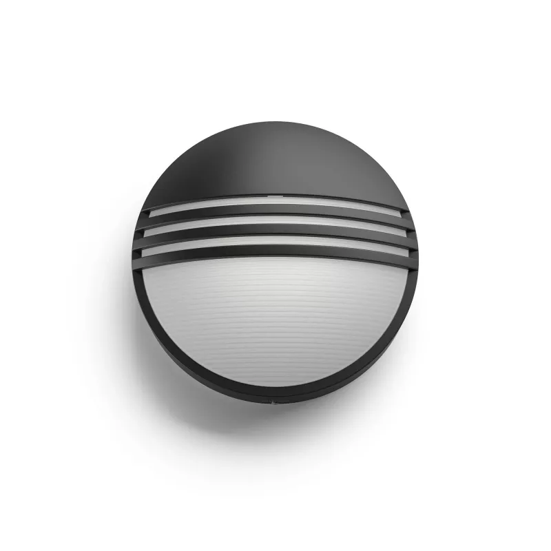 Aplique de parede exterior Philips myGarden 172963016 LED 6W, lâmpada não substituível, preto/branco, caixa em resina, 214×78 mm