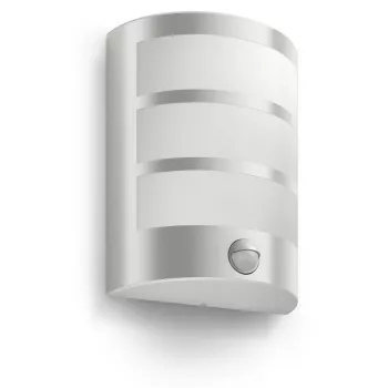 Aplique de parede exterior Philips myGarden Python 5,5 W LED, aço inoxidável/branco, sensor IR, 220–240 V