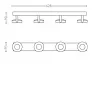 Philips WarmGlow LED Clockwork Aplique de teto/parede 4x LED, 18 W total, 2700 K, 2000 lm, regulável, IP20, branco