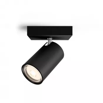 Philips myLiving Kosipo projetor de teto/parede, candeeiro de superfície, GU10, 1 lâmpada, LED, 220-240 V, preto