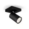 Philips myLiving Kosipo projetor de teto/parede, candeeiro de superfície, GU10, 1 lâmpada, LED, 220-240 V, preto