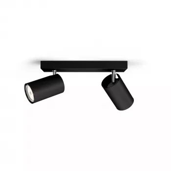 Projetor de teto/parede Signify Philips myLiving Kosipo 2x GU10 LED 220-240V IP20 preto