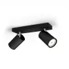 Projetor de teto/parede Signify Philips myLiving Kosipo 2x GU10 LED 220-240V IP20 preto