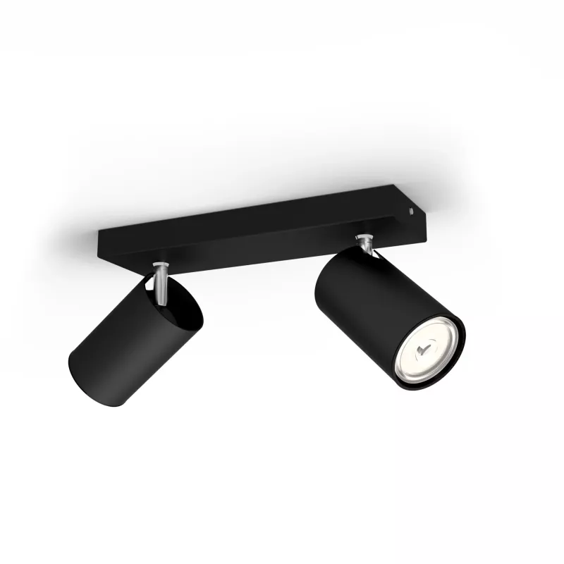 Projetor de teto/parede Signify Philips myLiving Kosipo 2x GU10 LED 220-240V IP20 preto