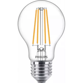 Lâmpada filamento Philips transparente 75W A60 E27 8,5W branco quente 1055lm