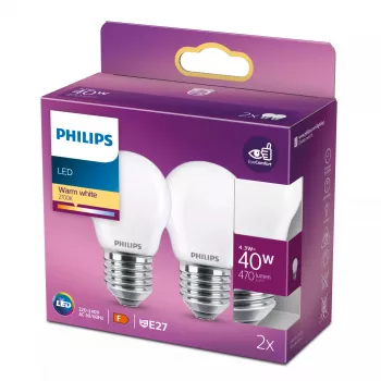 Lâmpada LED Philips branco quente 2700 K 4,3 W E27 F