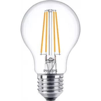 Lâmpada filamento Philips transparente 60W A60 E27 x3, 7 W, 60 W, E27, 806 lm, 15000 h, branco quente