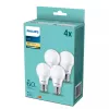 Lâmpada LED Philips A60 E27 8W (equivalente a 60W), 806 lm, 2700K, CRI 80, 15 000 h — pack de 4