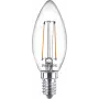 Philips Filament vela transparente 25W Filament B35 E14 x2, 2 W, 25 W, E14, 250 lm, 15000 h, branco quente