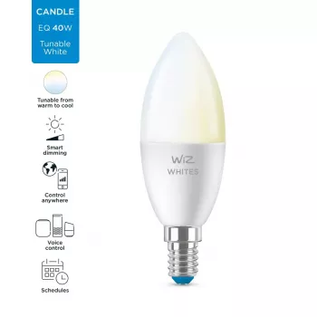 Lâmpada inteligente WiZ vela 40 W C37 E14 Wi-Fi branco