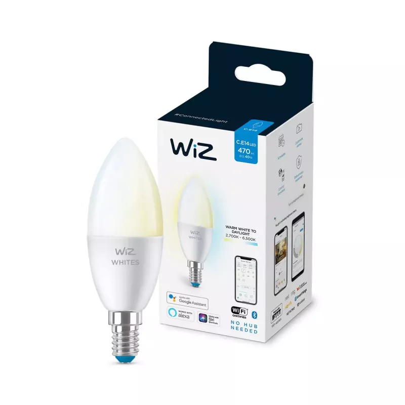Lâmpada inteligente WiZ vela 40 W C37 E14 Wi-Fi branco