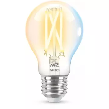 Lâmpada LED Filament inteligente WiZ A60 E27 7W (806 lm) transparente, 220–240V