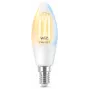 Lâmpada inteligente WiZ Filament vela transparente 4,9 W C35 E14 Wi-Fi branco