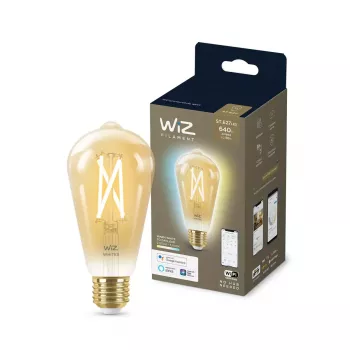 Lâmpada inteligente WiZ Filament âmbar 6,7W ST64 E27 Wi-Fi dourado