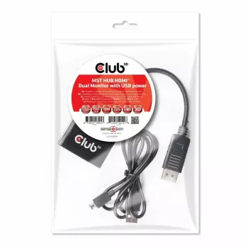 CLUB3D Multi Stream Transport Hub DisplayPort 1.2 para HDMI monitor duplo