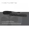 Hub USB-C para HDMI CLUB3D 7-1 — com fios, Gigabit Ethernet, preto, 136×34×94,5 mm