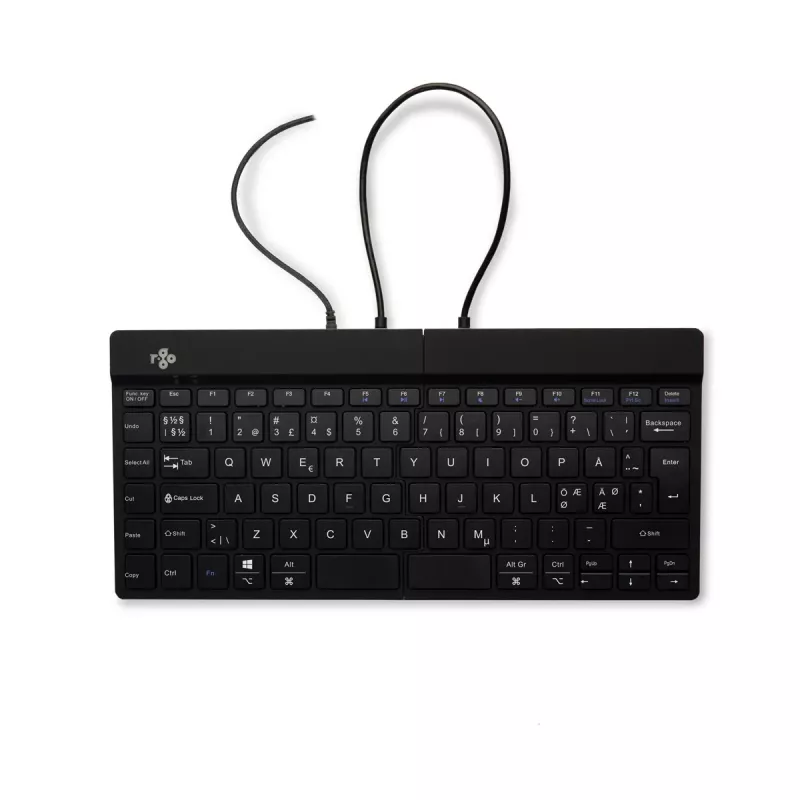 R-Go Tools teclado ergonómico R-Go Split Break v2 com software Break, teclado dividido ergonómico, QWERTY (NORDIC), com fios, preto