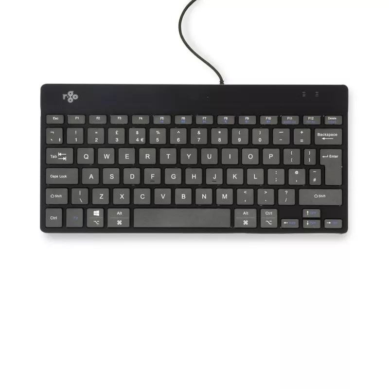 R-Go Tools teclado ergonómico R-Go Compact Break, teclado compacto com software de pausas, QWERTY (UK), com fios, preto