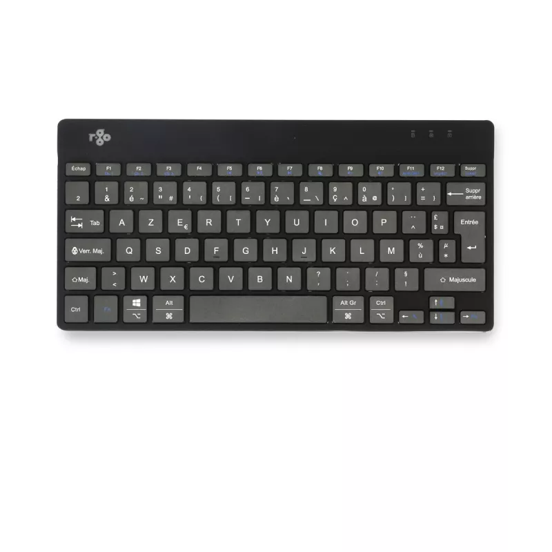 Teclado ergonómico R-Go Tools R-Go Compact Break, teclado compacto com software de pausas, AZERTY (FR), Bluetooth, preto
