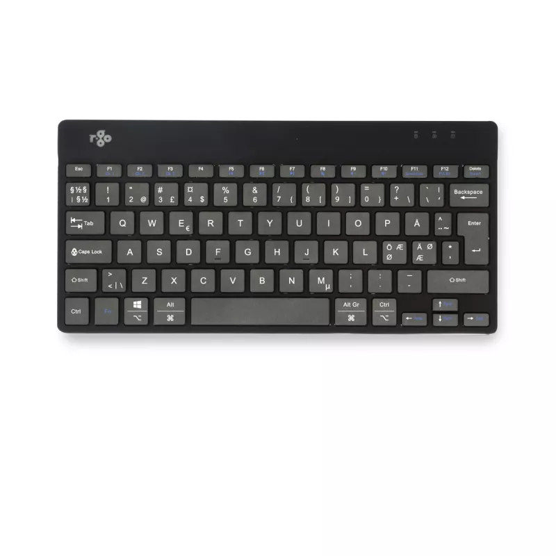 R-Go Tools teclado ergonómico R-Go Compact Break, teclado compacto com software Break, QWERTY (NORDIC), Bluetooth, preto