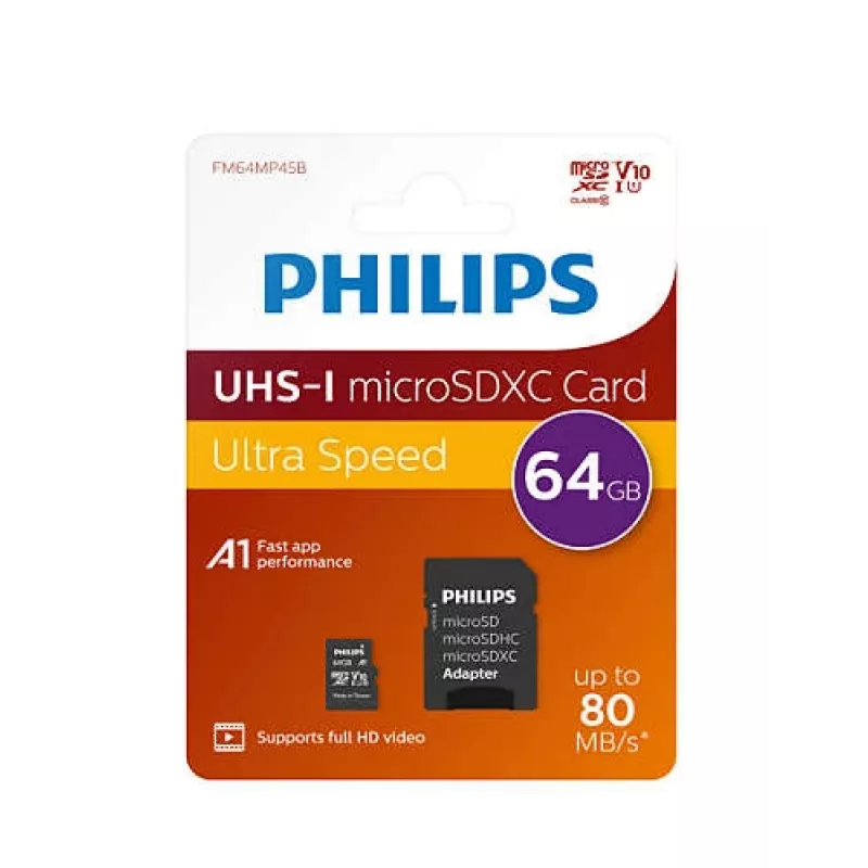 Philips FM64MP45B/00 cartão de memória 64 GB MicroSDXC UHS-I Class 10