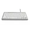 BakkerElkhuizen UltraBoard 950 BE Azerty, mini, com fios, USB, interruptores de tesoura, AZERTY, cinzento claro, branco