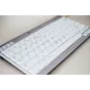 BakkerElkhuizen UltraBoard 950 BE Azerty, mini, com fios, USB, interruptores de tesoura, AZERTY, cinzento claro, branco