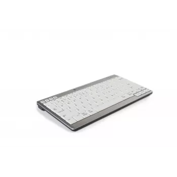 BakkerElkhuizen UltraBoard 950 Wireless US Qwerty, mini, sem fios, Bluetooth, interruptores de tesoura, QWERTY, cinzento claro, branco