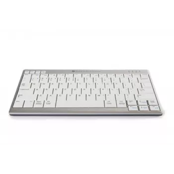 BakkerElkhuizen UltraBoard 950 Wireless US Qwerty, mini, sem fios, Bluetooth, interruptores de tesoura, QWERTY, cinzento claro, branco