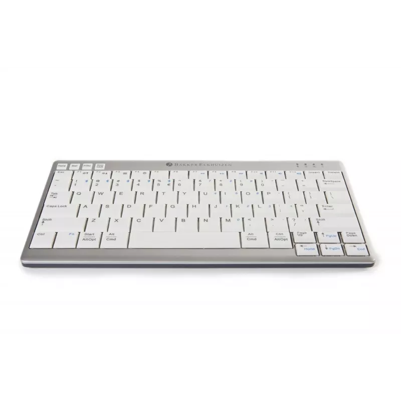 BakkerElkhuizen UltraBoard 950 Wireless US Qwerty, mini, sem fios, Bluetooth, interruptores de tesoura, QWERTY, cinzento claro, branco