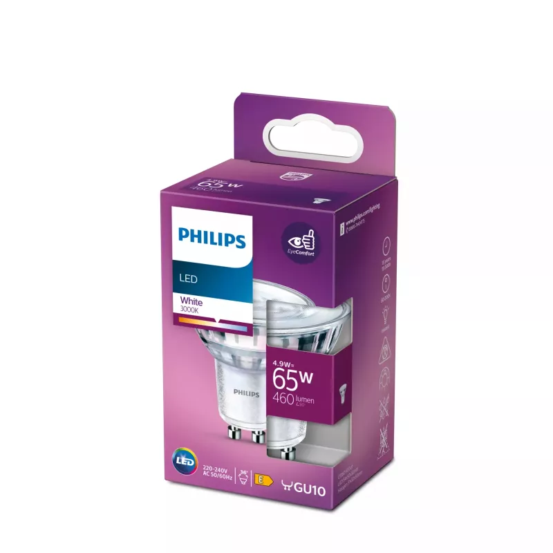 Lâmpada LED Philips 4,9 W GU10 branca 3000 K 460 lm