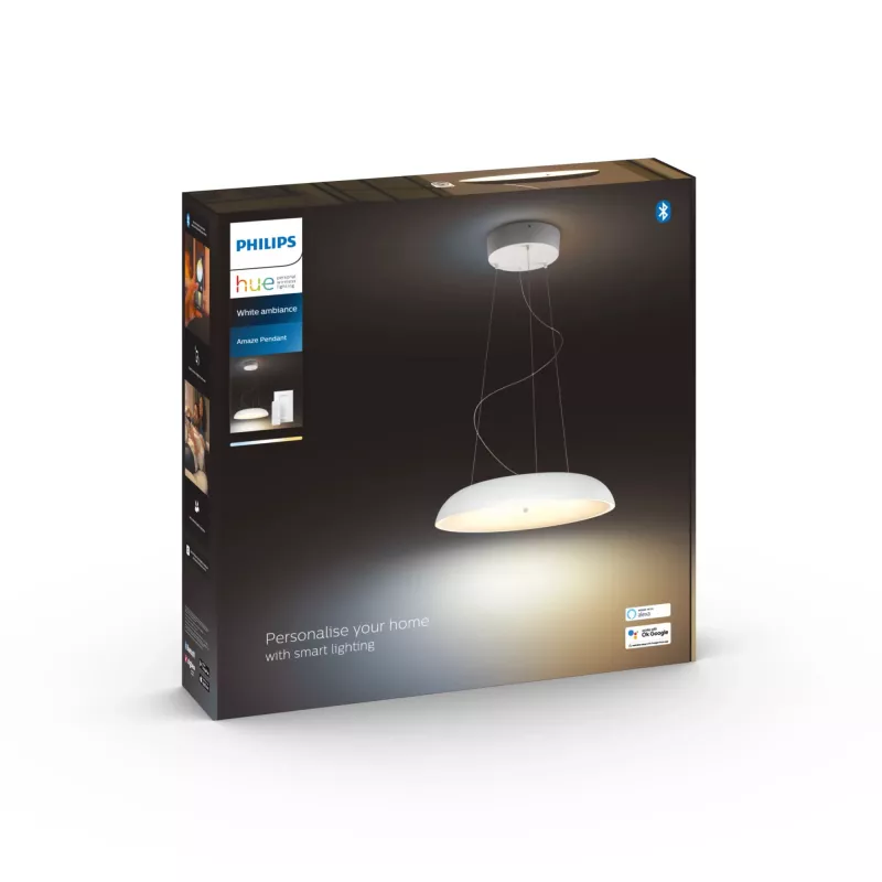 Lâmpada de suspensão inteligente Philips Hue White Ambience Amaze – Bluetooth, 24 V, 434 × 77 mm, branco