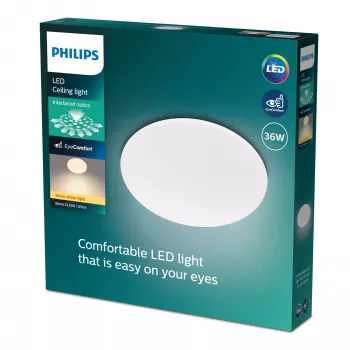 Plafonier Philips Functional Moire 36 W LED, branco, redondo, lâmpadas não substituíveis, 220–240 V