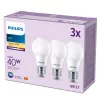 Lâmpada Philips 40W A60 E27 x3, 4,9 W, 40 W, E27, 470 lm, 15000 h, branco quente
